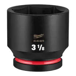 SHOCKWAVE Impact Duty 1" Drive 3-1/8" Standard 6 Point Socket, black with a red ring near the base.