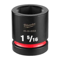 SHOCKWAVE Impact Duty 1" Drive 1-5/16" Standard Impact Socket, black with red ring, model number 49-66-6553.