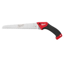 10” Fixed Pruning Saw – Straight Blade with a black and red ergonomic handle and a serrated metal blade for cutting.