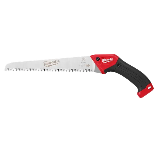 10” Fixed Pruning Saw – Straight Blade with a black and red ergonomic handle and a serrated metal blade for cutting.