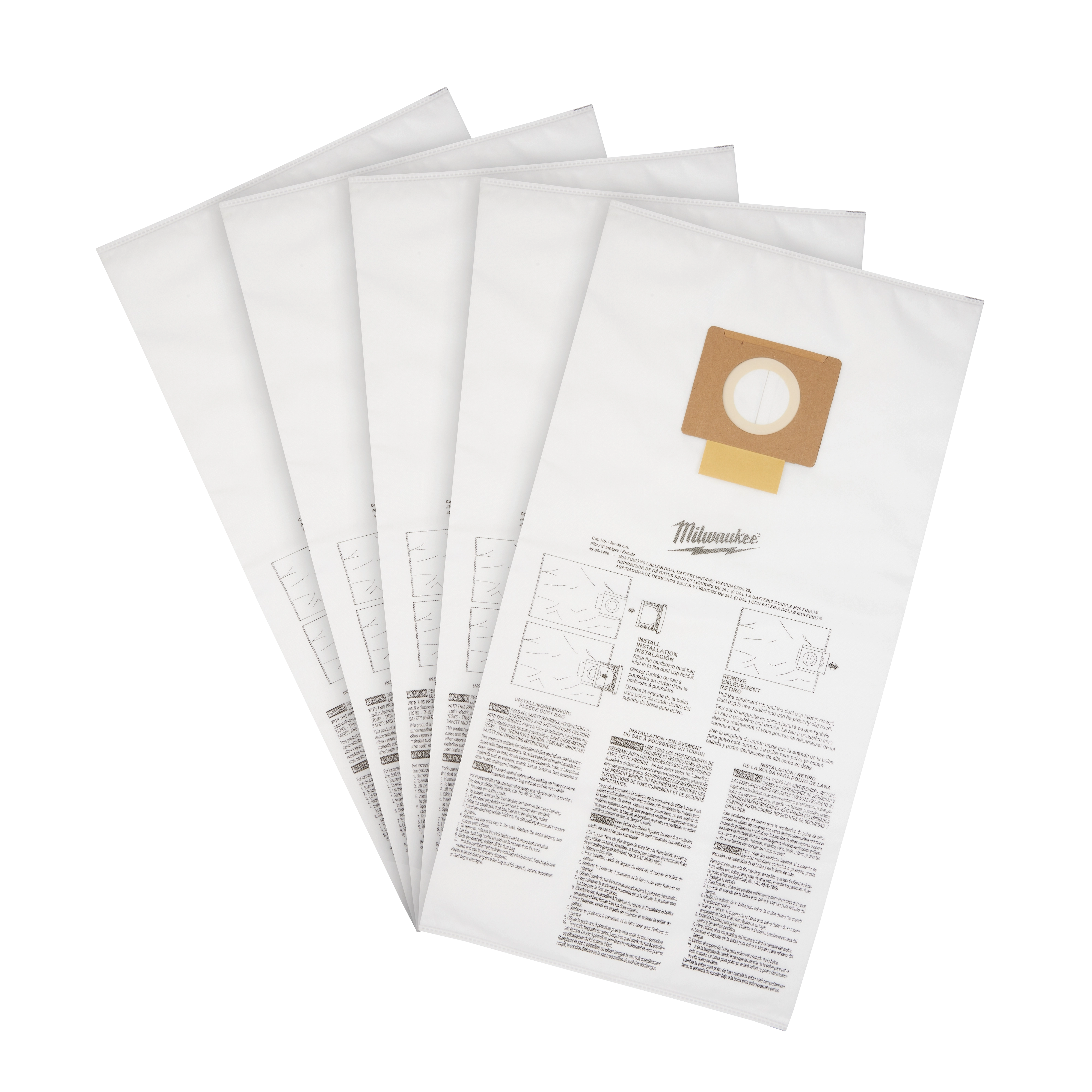 MILWAUKEE® Fleece Dust Bags (5PK) - 9 Gallon