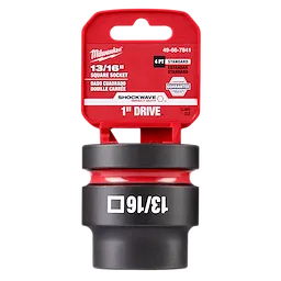 SHOCKWAVE Impact Duty 1" Drive 13/16" Standard 4 Point Square Socket in original packaging with red and black color scheme.