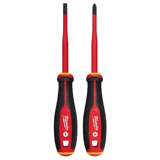 2pc 1000V Insulated Slim Tip Screwdriver Set