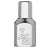 1/4" Drive 7/32" Low-Profile Hex Bit Socket made of metal with a hexagonal bit and "7/32" engraved on the side. Suitable for tightening or loosening hex screws.