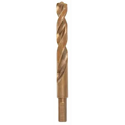RED HELIX Cobalt 31/64" Drill Bit in a metallic bronze finish, featuring a twisted design and hexagonal shank.