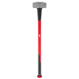 The 8lb Sledge Hammer (36" Handle) features a robust, steel gray head with red and black accents on the handle. The handle is long and ergonomically designed for optimal grip and comfort during use. The brand name is visible on the red section of the handle.