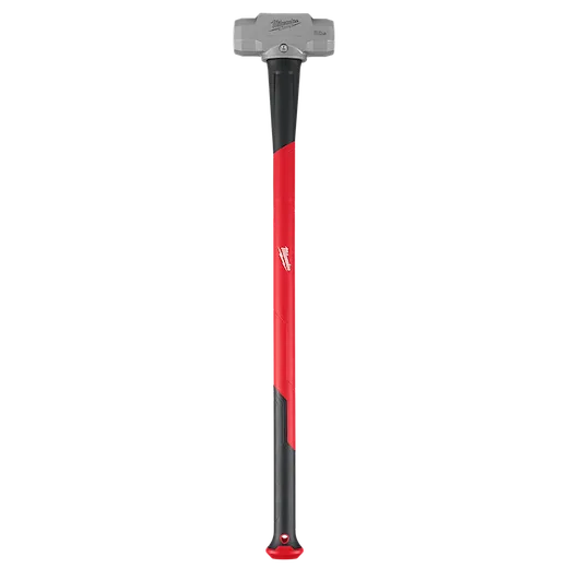 The 8lb Sledge Hammer (36" Handle) features a robust, steel gray head with red and black accents on the handle. The handle is long and ergonomically designed for optimal grip and comfort during use. The brand name is visible on the red section of the handle.
