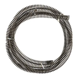 Coiled metal wire forming the 1-1/4" x 15' All Purpose Open Wind Sectional Cable, used for various cleaning and plumbing applications. The cable is made of strong, durable metal wire for effective operation.