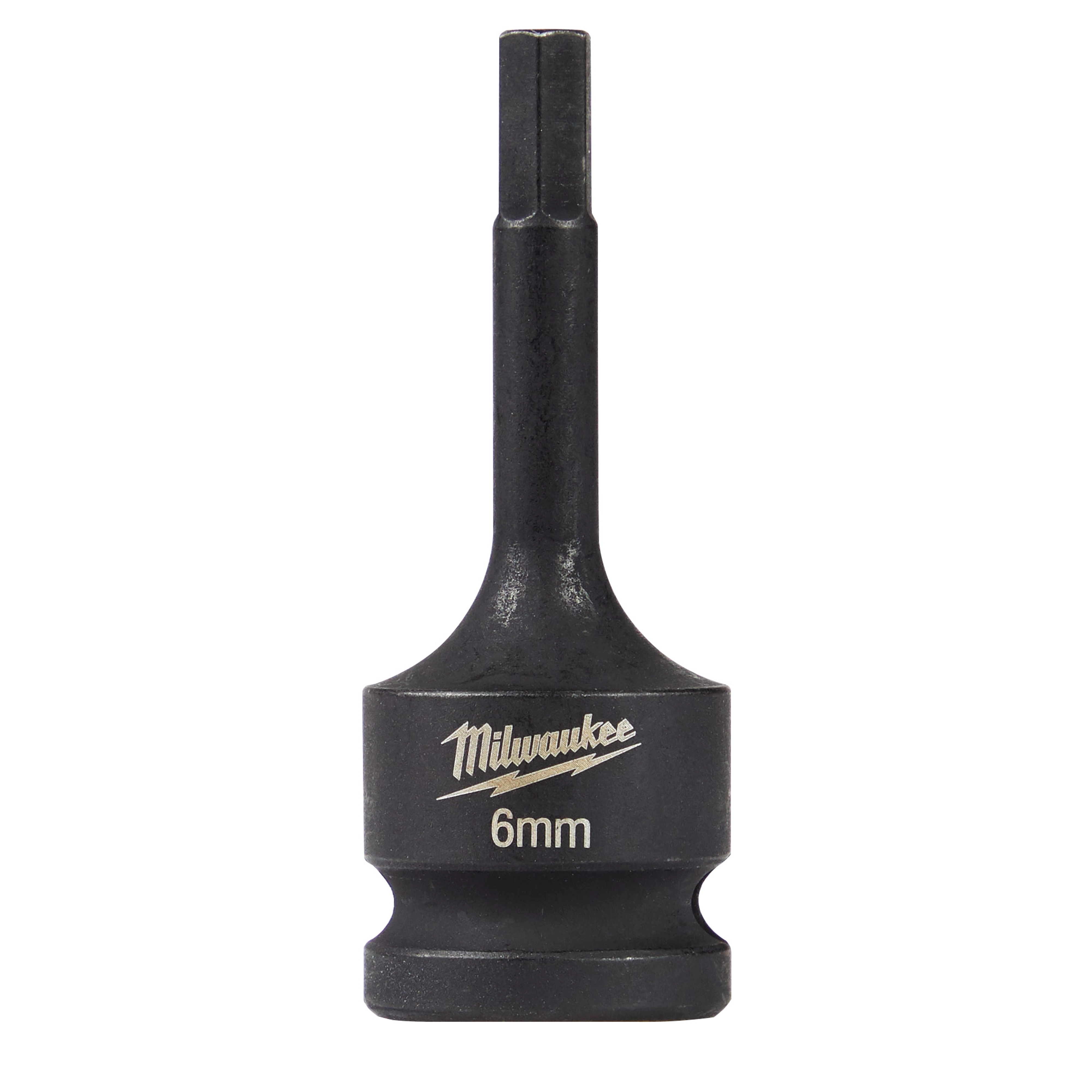Shockwave Lineman's 1/2" Drive - 6mm Hex Bit Socket is a black metal tool with a hexagonal bit and "6mm" etched on the side. The manufacturer's name is engraved on the socket.