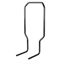 Black metal Trolley%20handle features a rectangular design with curved corners and two horizontal extensions at the bottom.