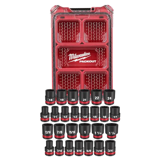 27PC SHOCKWAVE™ Impact Duty Socket 1/2” Drive MM & SAE Set with PACKOUT™