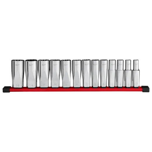 13pc 1/2” Drive 12-Point Deep Well SAE Socket Set