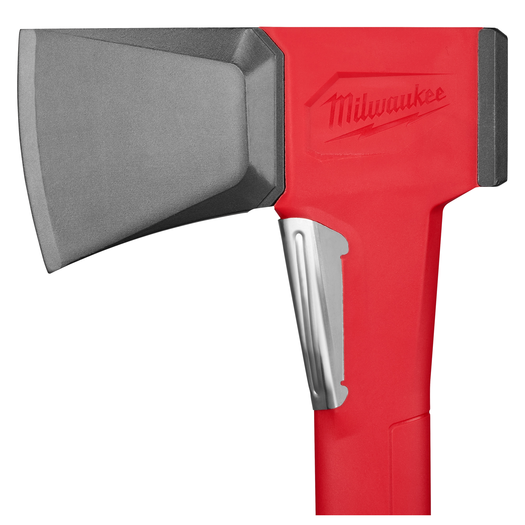 Red-handled 36" Splitting Axe with a sharp, angled blade.