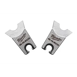Two silver W%20Style%3A%20W-239%20Die pieces are displayed side by side, featuring engraved brand logos and model numbers 49-16-W239. The dies have a unique, curved design with an open loop at the bottom end.