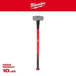 10lb Sledge Hammer with a 36" handle. It features a red and black design, with a grey head. Head weight text: 10 lbs.