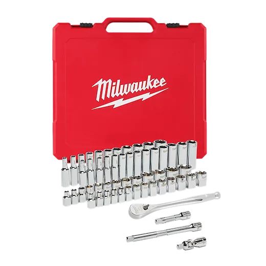 3/8" Drive 56pc Ratchet & Socket Set with FOUR FLAT™ SIDES - SAE & Metric