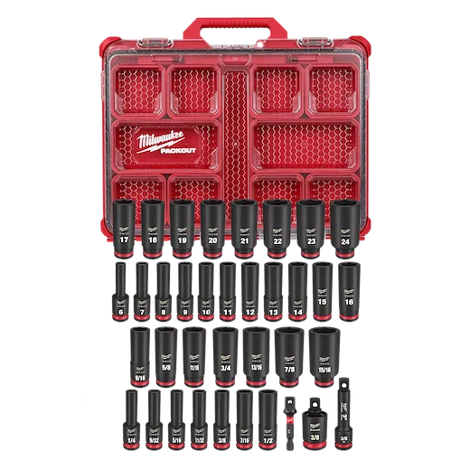 36PC SHOCKWAVE™ Impact Duty Socket 3/8” Drive Set with PACKOUT™