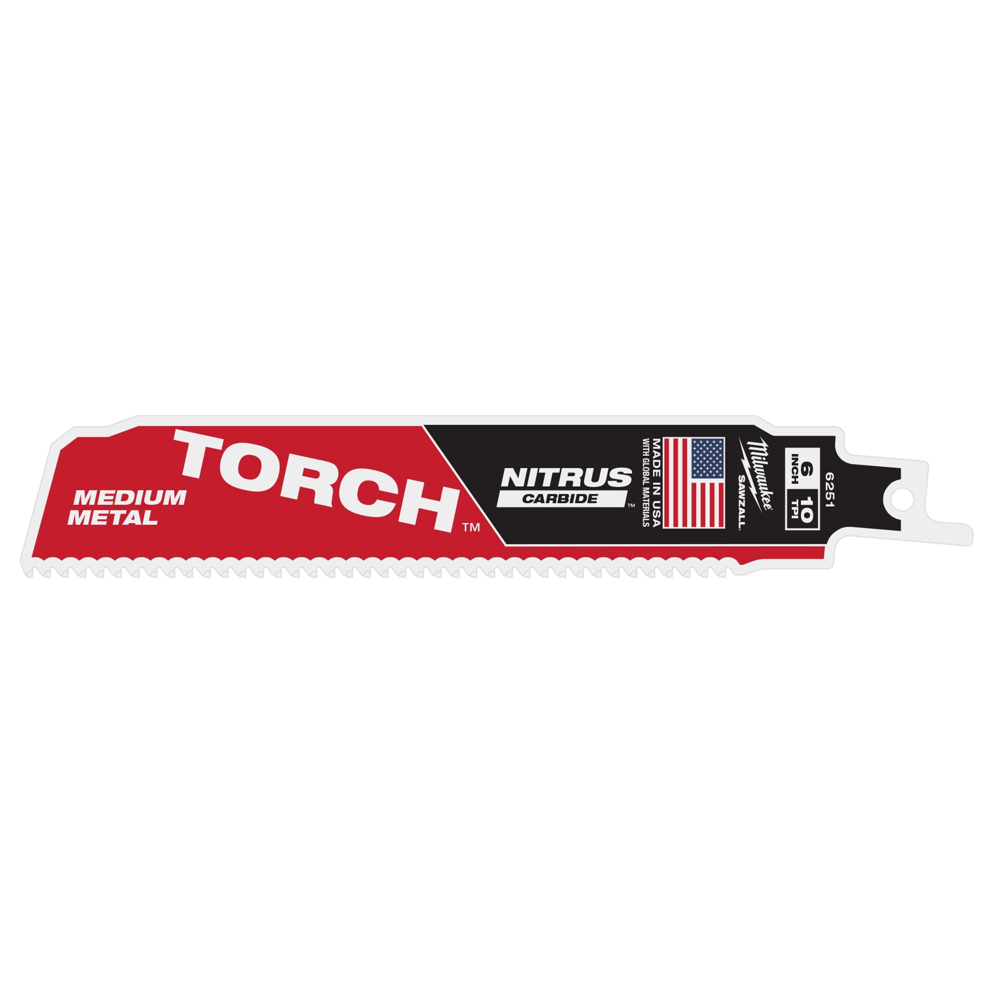 (1PK) 6" 10TPI The TORCH™ with NITRUS CARBIDE™ Teeth for Medium Metal