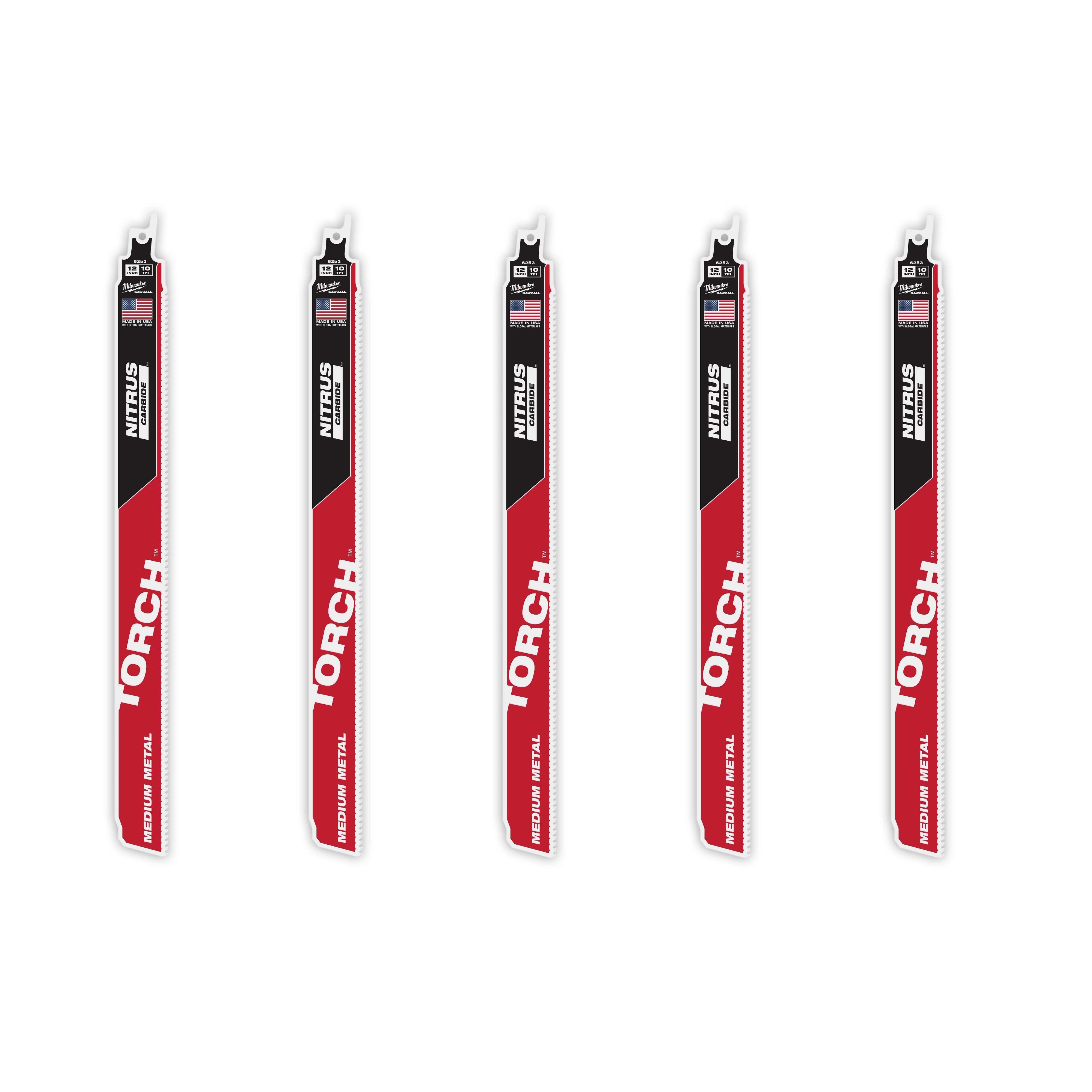 (5PK) 12" 10TPI The TORCH™ with NITRUS CARBIDE™ Teeth for Medium Metal