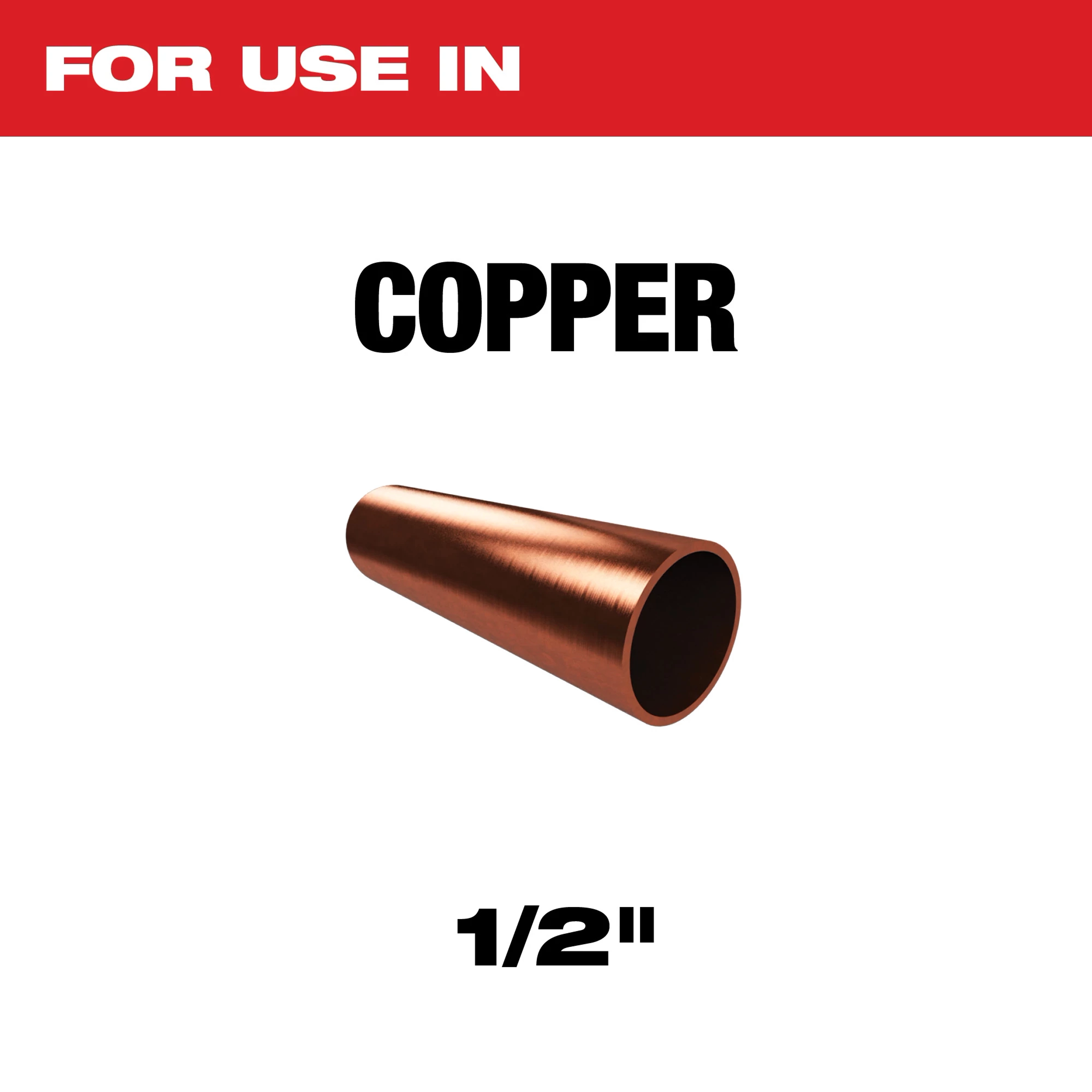 Half-inch copper pipe for use in copper applications.