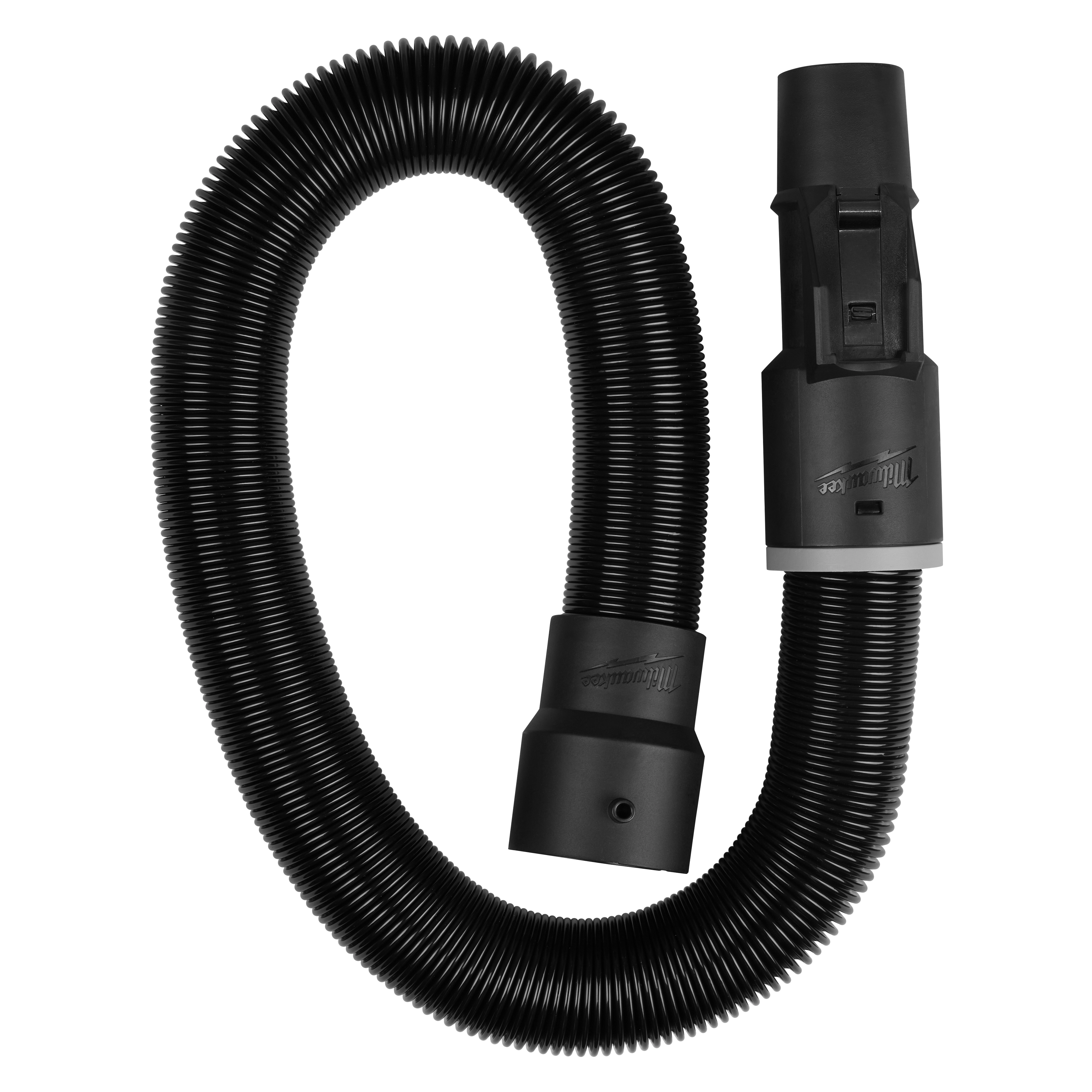 1-7/8" x 9' Expandable Hose coiled in an oval shape with ribbed tubing and connectors on both ends.