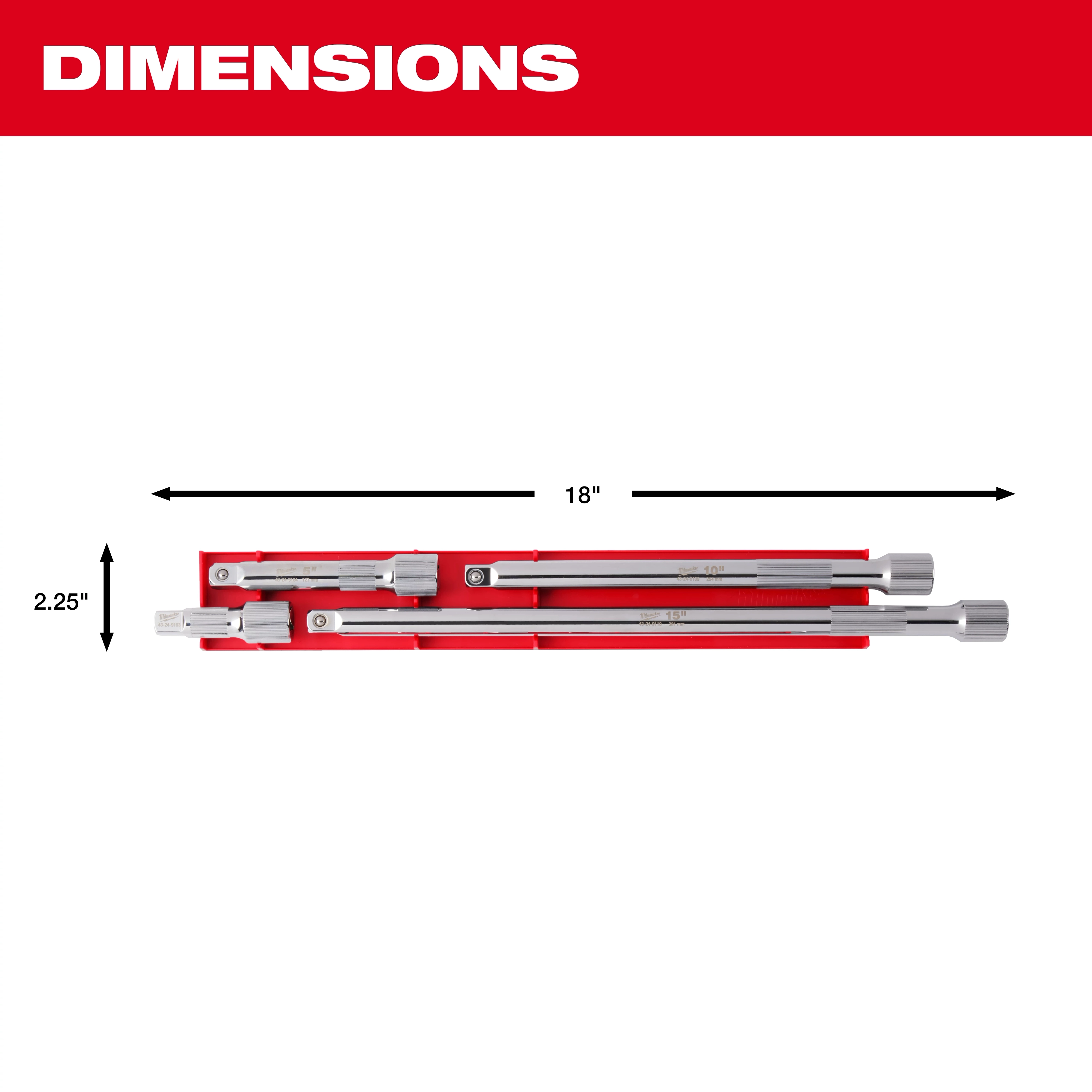 4pc 1/2” Drive Extension Set