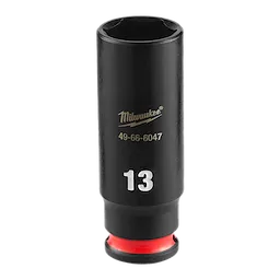 SHOCKWAVE Impact Duty 1/4" Drive 13MM Deep Impact Socket, black with the number 13 and part number 49-66-6047 imprinted on it.