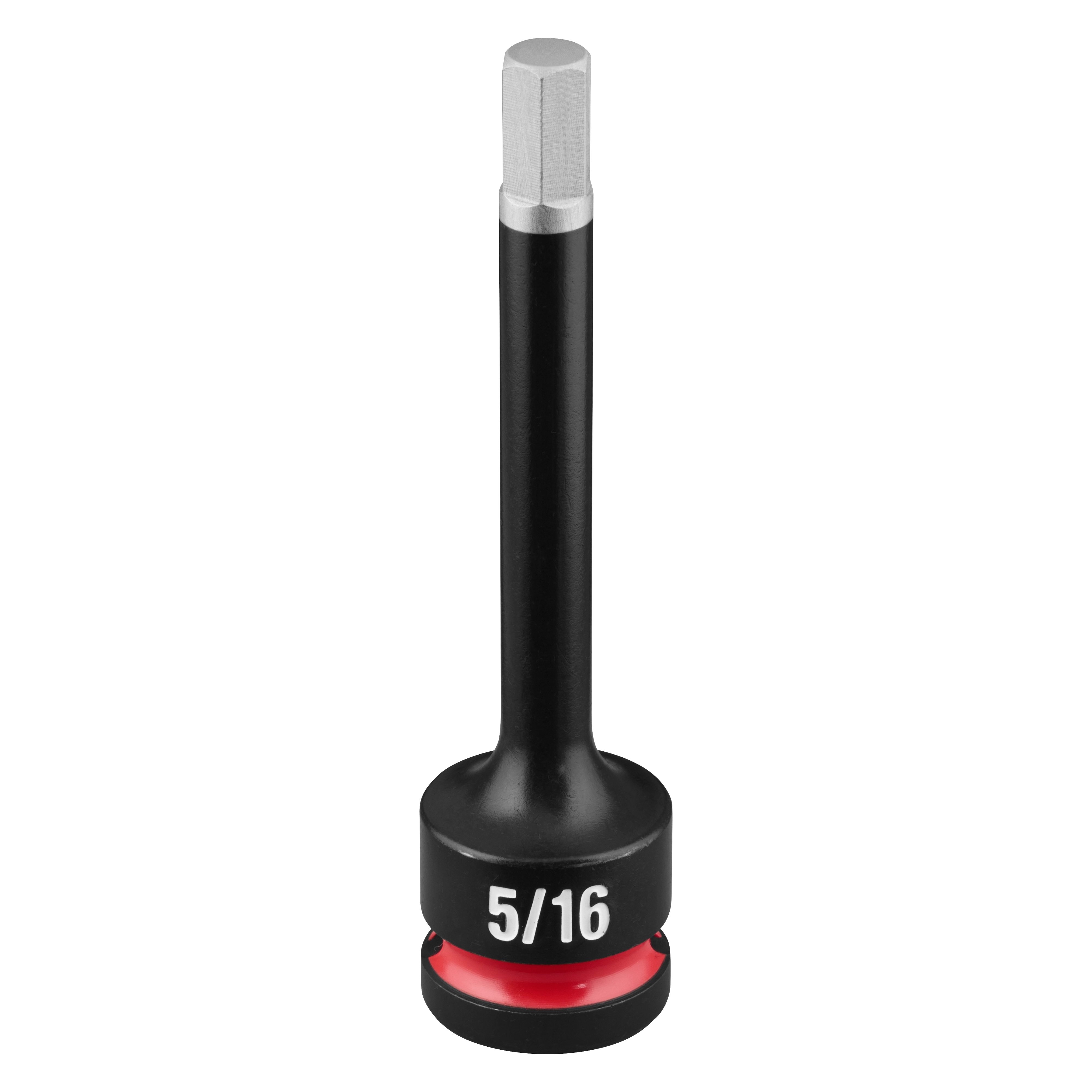 SHOCKWAVE Impact Duty 1/2" Drive 4" Hex 5/16" Bit Socket standing upright with 5/16 marking visible.