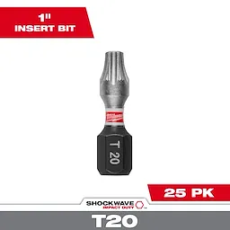 SHOCKWAVE™ 1" Impact Duty TORX® T20 Insert Bits (25 PK)