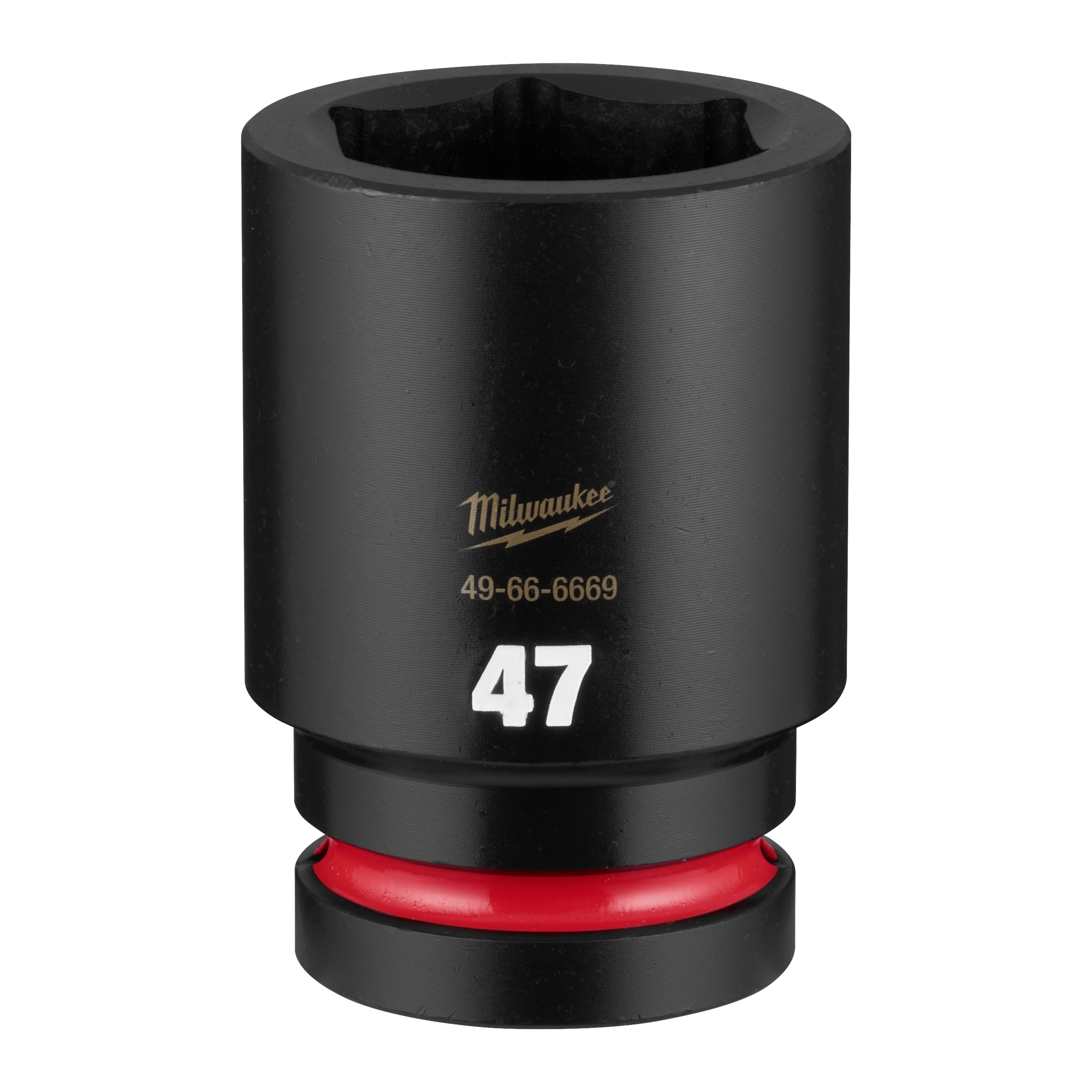 SHOCKWAVE Impact Duty 1" Drive 47mm Deep 6 Point Socket standing upright on a plain background.