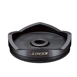 Exact™ 6" Conduit Knockout Punch featuring a black circular design with three pointed edges around the circumference and a threaded central hole. The Exact™ logo is displayed prominently on the front.