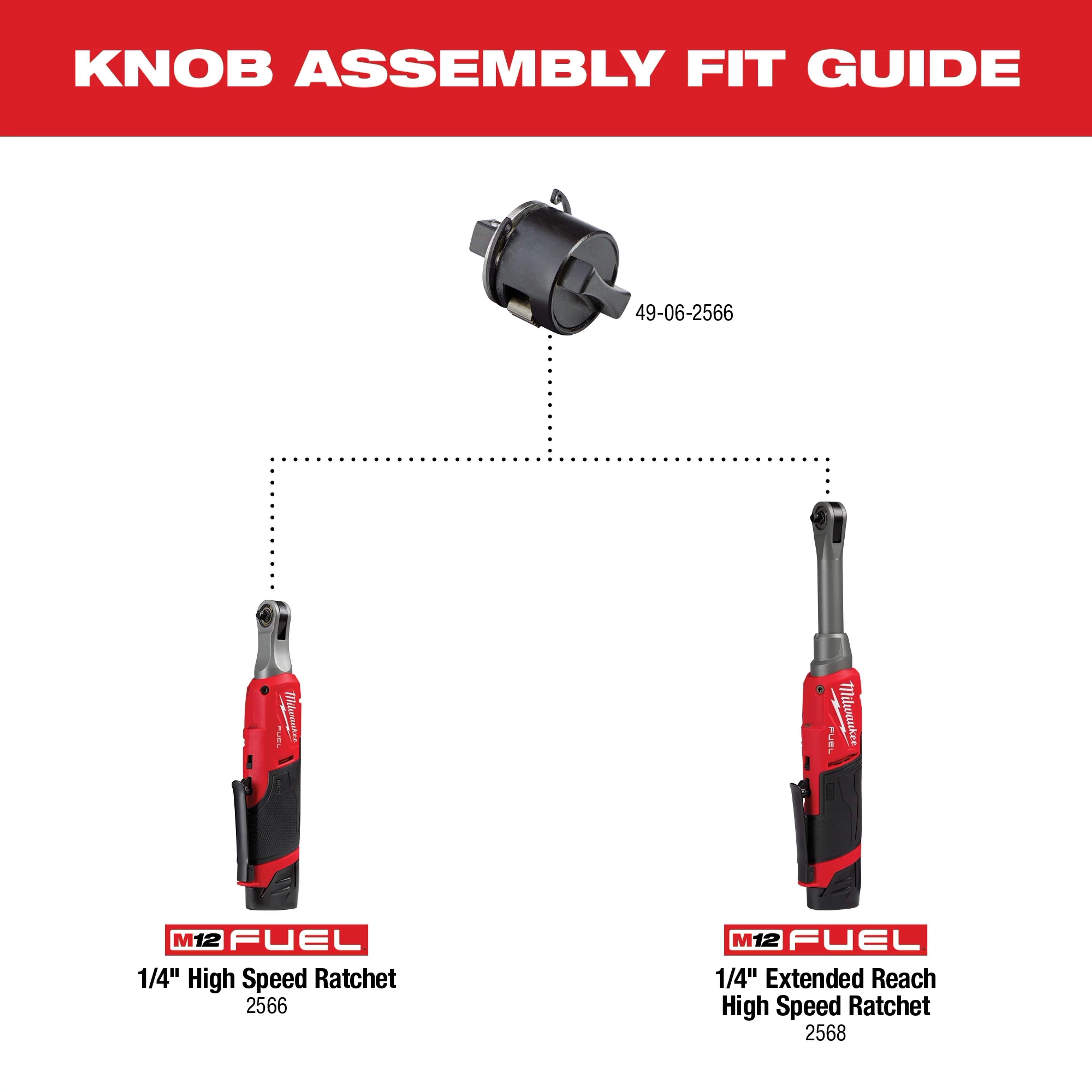1/4" High Speed Ratchet Tall Shift Knob Assembly Fit Guide