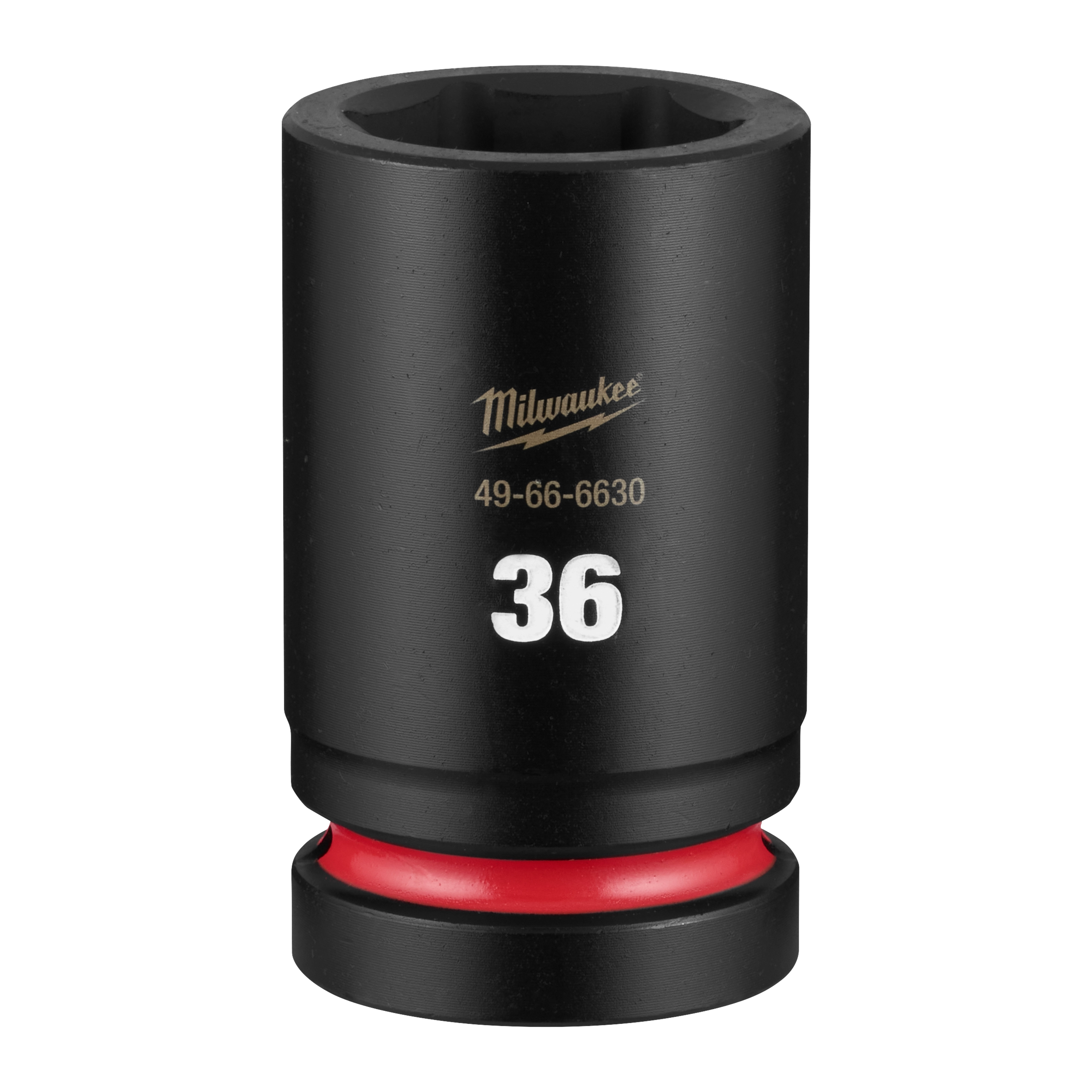 SHOCKWAVE Impact Duty 1" Drive 36mm Deep 6 Point Socket standing upright with a visible 36 marking.