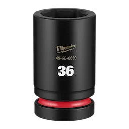 SHOCKWAVE Impact Duty 1" Drive 36mm Deep 6 Point Socket standing upright with a visible 36 marking.