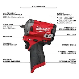 M12 FUEL™ 3/8" Stubby Impact Wrench