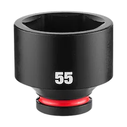 SHOCKWAVE Impact Duty 3/4" Drive 55MM Standard Impact Socket, black with a red ring near the base and the number 55 printed on it.