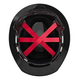 Top view of BOLT Black Full Brim Vented Hard Hat w/6pt Ratcheting Suspension (USA) - Type 1, Class C