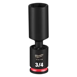 SHOCKWAVE Impact Duty 3/8" Drive 3/4" Deep Swivel Socket standing upright with 3/4 marking and red ring.