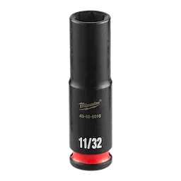 SHOCKWAVE Impact Duty 1/4" 11/32" Deep Impact Socket with red band near the base, engraved with "49-66-6016" and "11/32".