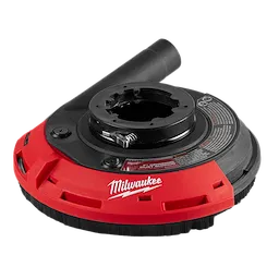 The Milwaukee 7"/9" Surface Grinding Dust Shroud is a tool attachment designed to control dust during surface grinding.