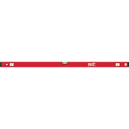 Red REDSTICK Level with three bubble vials, a black central handle, and white brand logo on the right.