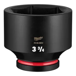 SHOCKWAVE Impact Duty 1" Drive 3-3/4" Standard 6 Point Socket standing upright with size marking on its side.