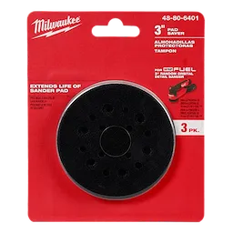 Milwaukee 3" Pad Saver for M12 Fuel 3" Random Orbital Detail Sander; extends sander pad life; package includes three pad savers.