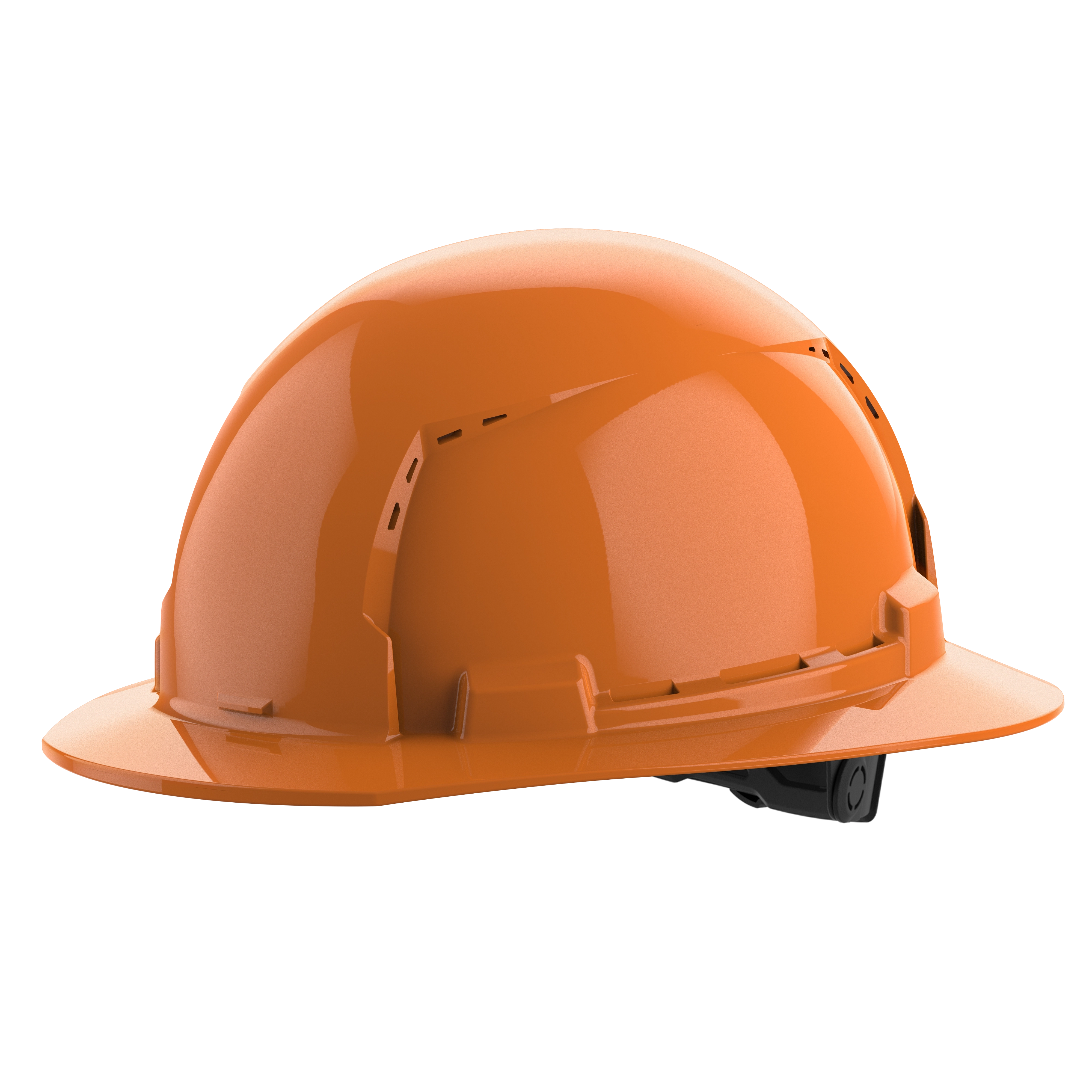 BOLT Orange Full Brim Vented Hard Hat w/6pt Ratcheting Suspension (USA) - Type 1, Class C on a plain background
