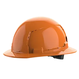 BOLT Orange Full Brim Vented Hard Hat w/6pt Ratcheting Suspension (USA) - Type 1, Class C on a plain background