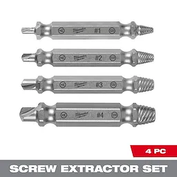 M2 Steel Screw Extractor Set 4PC
