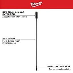 18 in. x 7/16 in. Bit Extension For Selfeed Bits and Hole Saws