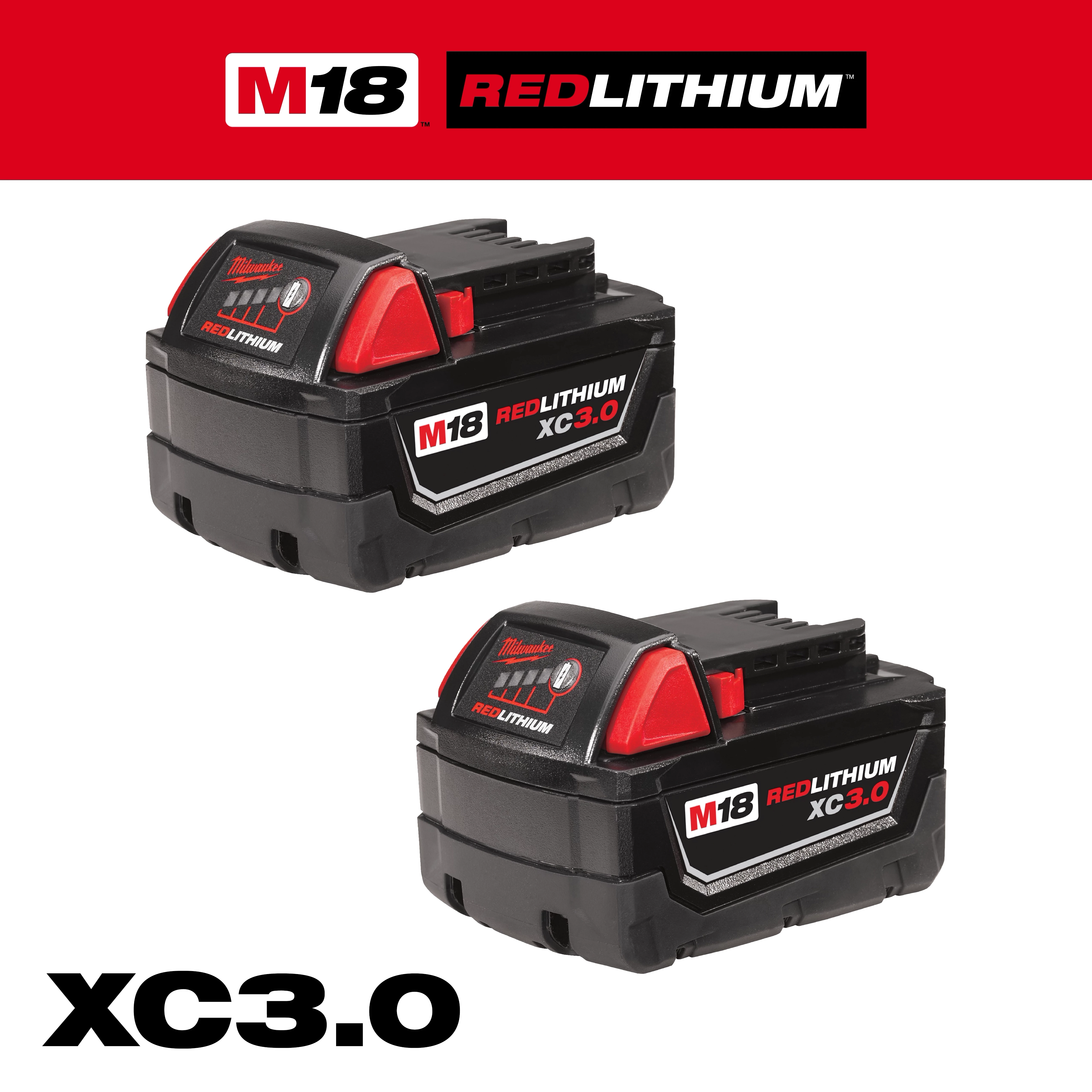 Milwaukee M18 Redlithium XC Akku – 18V, Hohe Kapazität, Für M18 System