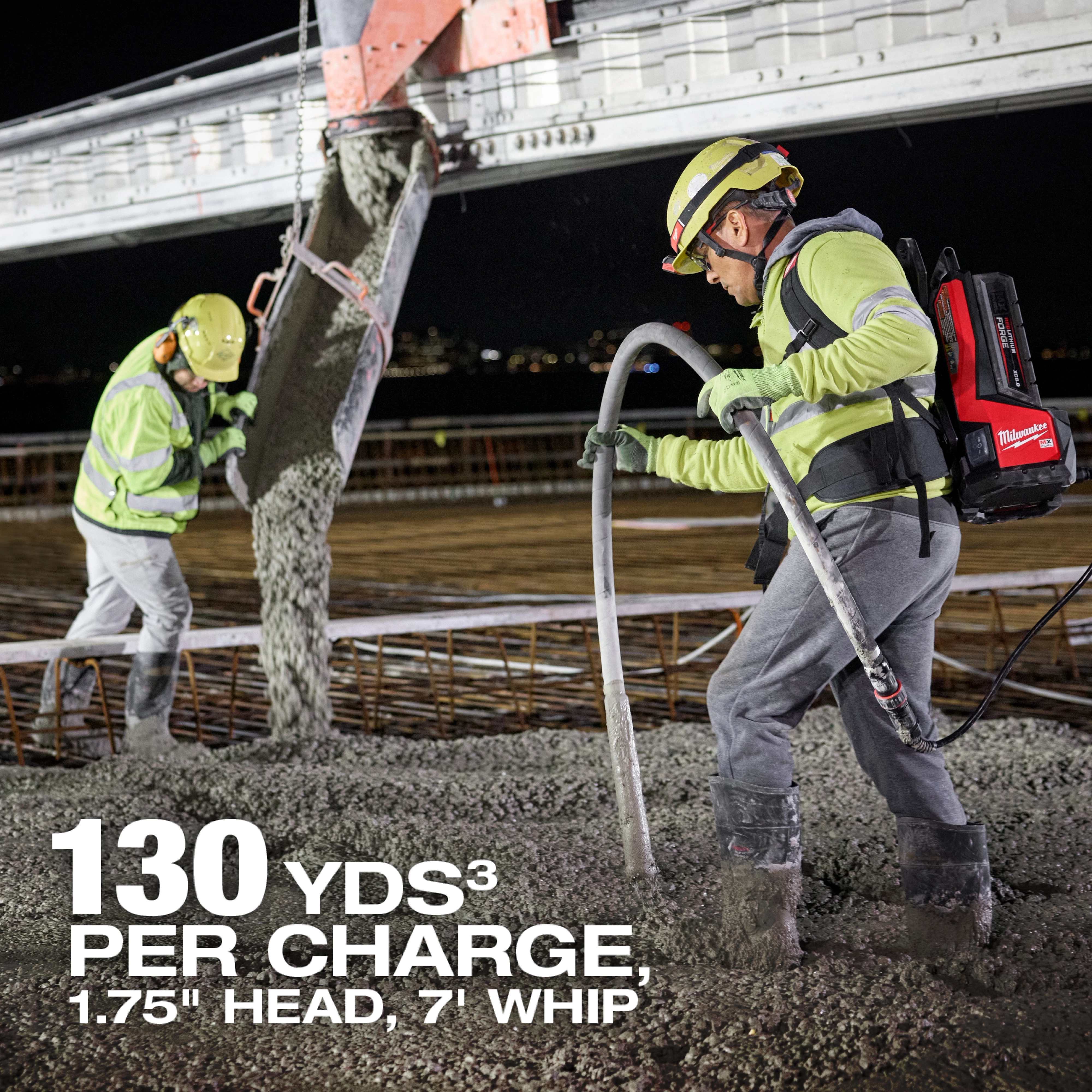 MX FUEL™ Backpack High Cycle Concrete Vibrator w/ 7' Whip / 1.75" Head