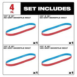 Includes image of the Milwaukee 1/2" x 18" Bandfile Belt